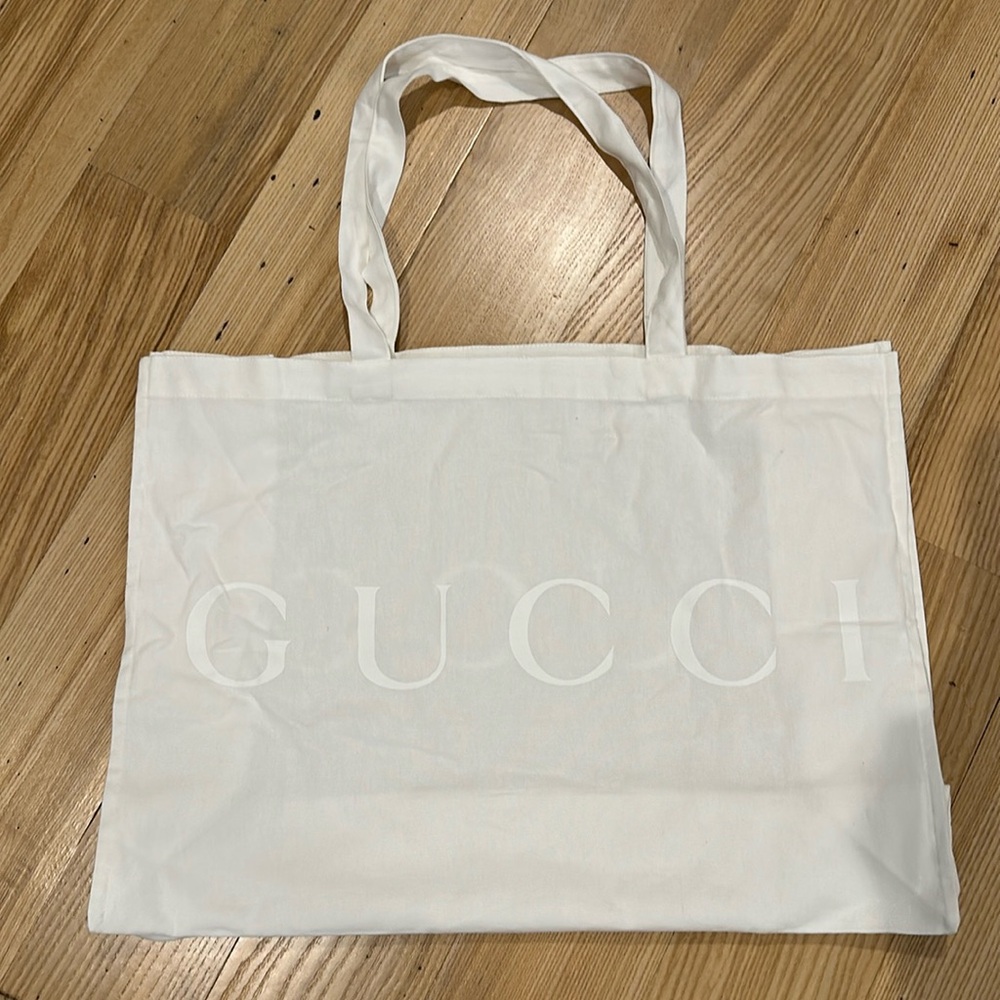 Gucci cloth tote bag in white